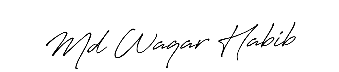 if you are searching for the best signature style for your name Md Waqar Habib. so please give up your signature search. here we have designed multiple signature styles  using Antro_Vectra_Bolder. Md Waqar Habib signature style 7 images and pictures png