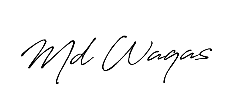 Md Waqas stylish signature style. Best Handwritten Sign (Antro_Vectra_Bolder) for my name. Handwritten Signature Collection Ideas for my name Md Waqas. Md Waqas signature style 7 images and pictures png