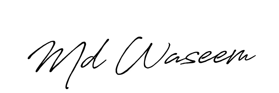 How to make Md Waseem name signature. Use Antro_Vectra_Bolder style for creating short signs online. This is the latest handwritten sign. Md Waseem signature style 7 images and pictures png