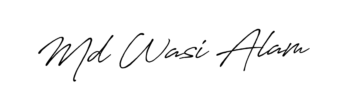 Design your own signature with our free online signature maker. With this signature software, you can create a handwritten (Antro_Vectra_Bolder) signature for name Md Wasi Alam. Md Wasi Alam signature style 7 images and pictures png