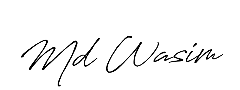 Md Wasim stylish signature style. Best Handwritten Sign (Antro_Vectra_Bolder) for my name. Handwritten Signature Collection Ideas for my name Md Wasim. Md Wasim signature style 7 images and pictures png