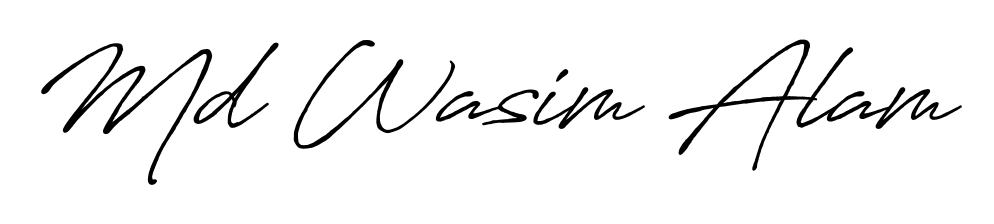 Give your name Md Wasim Alam an exquisite flair with the Antro_Vectra_Bolder script font. Ideal for contracts, resumes, and formal letterheads. Md Wasim Alam signature style 7 images and pictures png