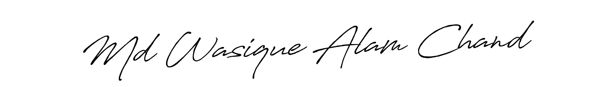 This is the best signature style for the Md Wasique Alam Chand name. Also you like these signature font (Antro_Vectra_Bolder). Mix name signature. Md Wasique Alam Chand signature style 7 images and pictures png