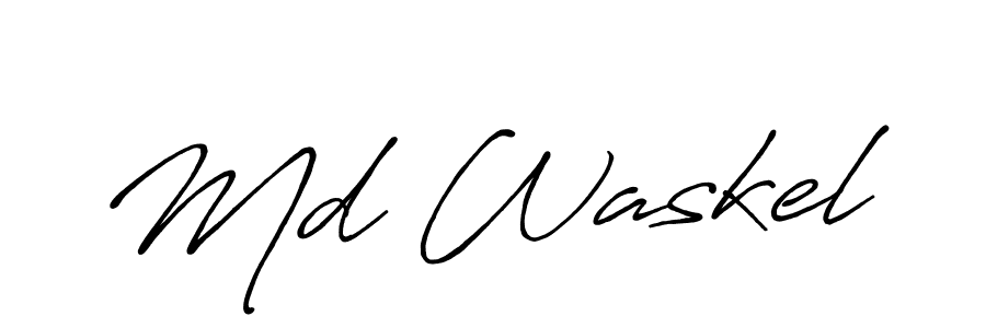 Md Waskel stylish signature style. Best Handwritten Sign (Antro_Vectra_Bolder) for my name. Handwritten Signature Collection Ideas for my name Md Waskel. Md Waskel signature style 7 images and pictures png