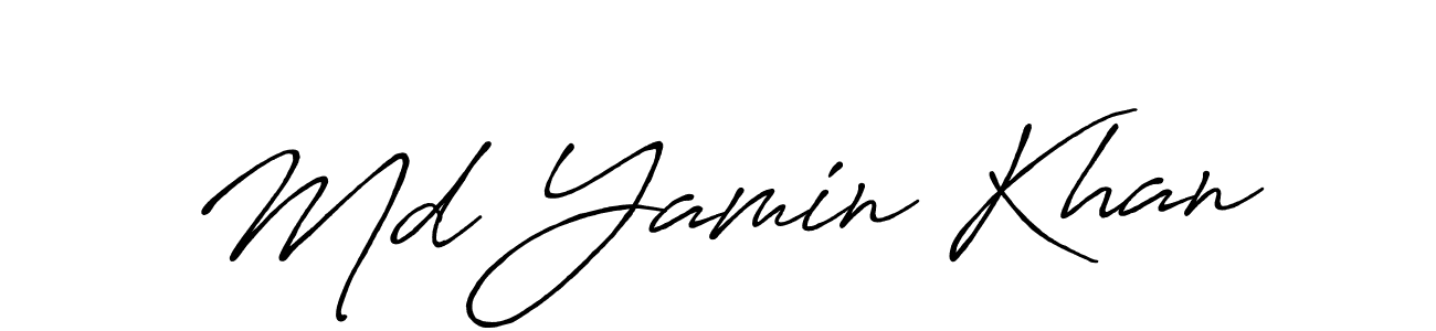 Create a beautiful signature design for name Md Yamin Khan. With this signature (Antro_Vectra_Bolder) fonts, you can make a handwritten signature for free. Md Yamin Khan signature style 7 images and pictures png