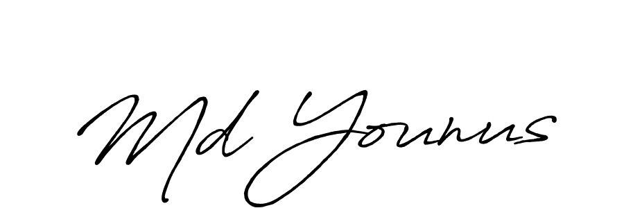 Design your own signature with our free online signature maker. With this signature software, you can create a handwritten (Antro_Vectra_Bolder) signature for name Md Younus. Md Younus signature style 7 images and pictures png