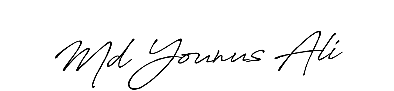 The best way (Antro_Vectra_Bolder) to make a short signature is to pick only two or three words in your name. The name Md Younus Ali include a total of six letters. For converting this name. Md Younus Ali signature style 7 images and pictures png