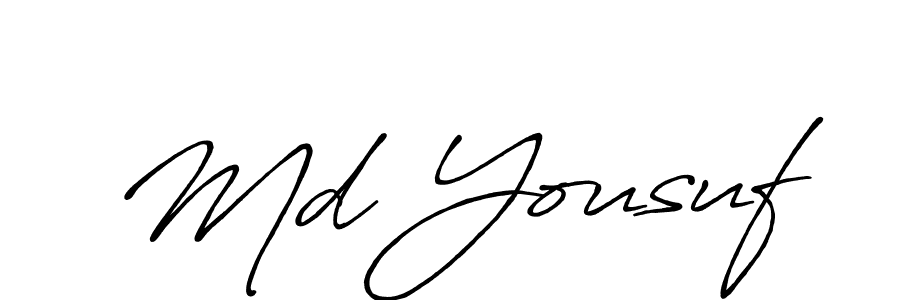 How to make Md Yousuf signature? Antro_Vectra_Bolder is a professional autograph style. Create handwritten signature for Md Yousuf name. Md Yousuf signature style 7 images and pictures png