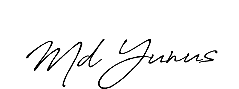 How to make Md Yunus name signature. Use Antro_Vectra_Bolder style for creating short signs online. This is the latest handwritten sign. Md Yunus signature style 7 images and pictures png