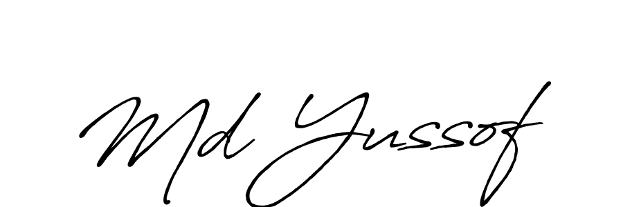 Make a beautiful signature design for name Md Yussof. With this signature (Antro_Vectra_Bolder) style, you can create a handwritten signature for free. Md Yussof signature style 7 images and pictures png