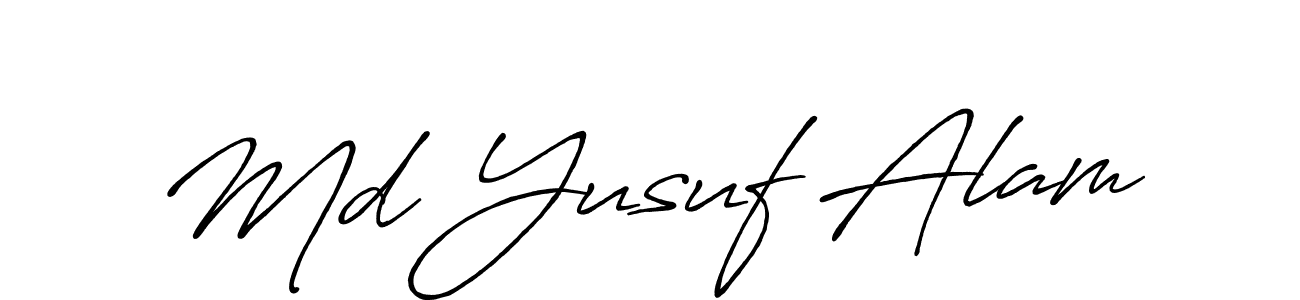 Similarly Antro_Vectra_Bolder is the best handwritten signature design. Signature creator online .You can use it as an online autograph creator for name Md Yusuf Alam. Md Yusuf Alam signature style 7 images and pictures png