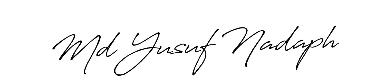 Design your own signature with our free online signature maker. With this signature software, you can create a handwritten (Antro_Vectra_Bolder) signature for name Md Yusuf Nadaph. Md Yusuf Nadaph signature style 7 images and pictures png