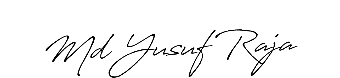 How to make Md Yusuf Raja name signature. Use Antro_Vectra_Bolder style for creating short signs online. This is the latest handwritten sign. Md Yusuf Raja signature style 7 images and pictures png