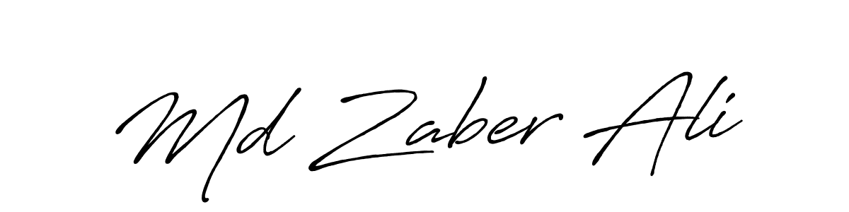Create a beautiful signature design for name Md Zaber Ali. With this signature (Antro_Vectra_Bolder) fonts, you can make a handwritten signature for free. Md Zaber Ali signature style 7 images and pictures png