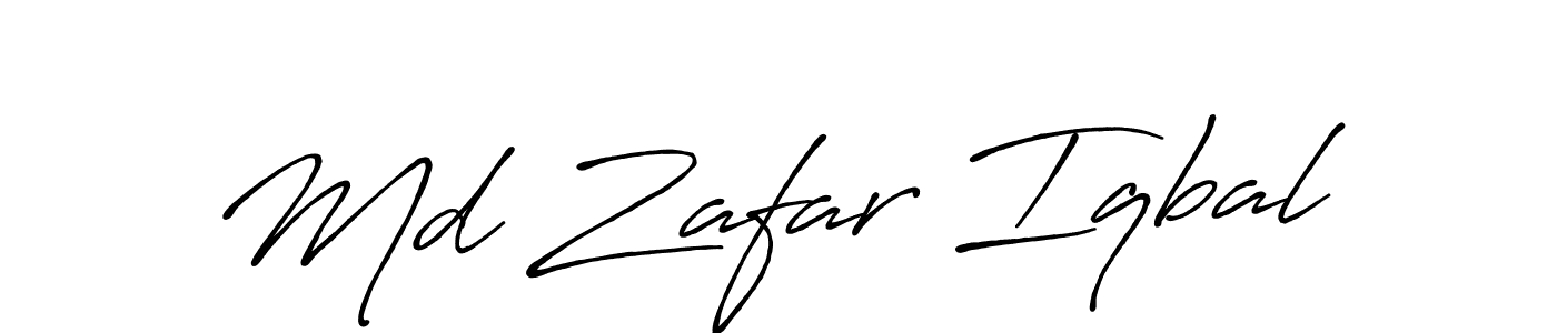 How to make Md Zafar Iqbal name signature. Use Antro_Vectra_Bolder style for creating short signs online. This is the latest handwritten sign. Md Zafar Iqbal signature style 7 images and pictures png