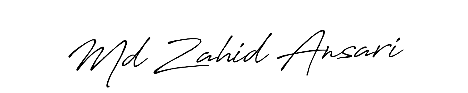 Md Zahid Ansari stylish signature style. Best Handwritten Sign (Antro_Vectra_Bolder) for my name. Handwritten Signature Collection Ideas for my name Md Zahid Ansari. Md Zahid Ansari signature style 7 images and pictures png