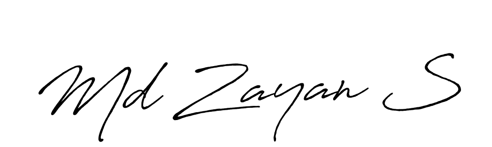 Use a signature maker to create a handwritten signature online. With this signature software, you can design (Antro_Vectra_Bolder) your own signature for name Md Zayan S. Md Zayan S signature style 7 images and pictures png