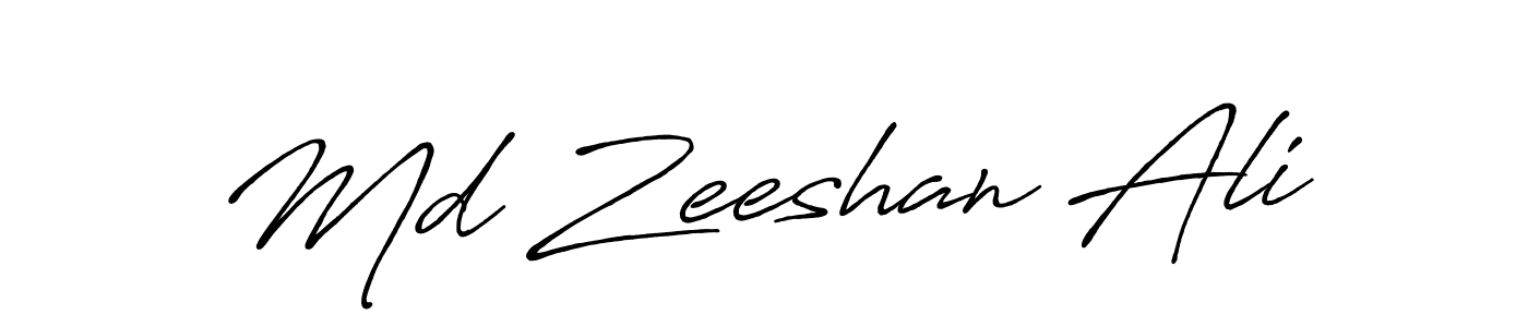 Create a beautiful signature design for name Md Zeeshan Ali. With this signature (Antro_Vectra_Bolder) fonts, you can make a handwritten signature for free. Md Zeeshan Ali signature style 7 images and pictures png