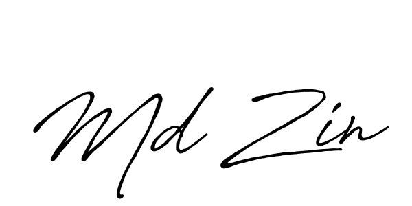 Also we have Md Zin name is the best signature style. Create professional handwritten signature collection using Antro_Vectra_Bolder autograph style. Md Zin signature style 7 images and pictures png