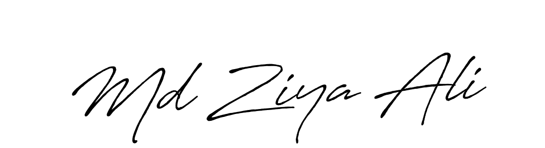 How to make Md Ziya Ali name signature. Use Antro_Vectra_Bolder style for creating short signs online. This is the latest handwritten sign. Md Ziya Ali signature style 7 images and pictures png