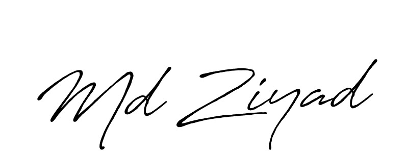 Create a beautiful signature design for name Md Ziyad. With this signature (Antro_Vectra_Bolder) fonts, you can make a handwritten signature for free. Md Ziyad signature style 7 images and pictures png