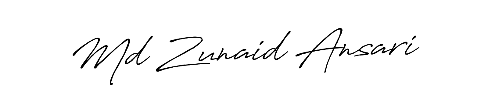 Also You can easily find your signature by using the search form. We will create Md Zunaid Ansari name handwritten signature images for you free of cost using Antro_Vectra_Bolder sign style. Md Zunaid Ansari signature style 7 images and pictures png