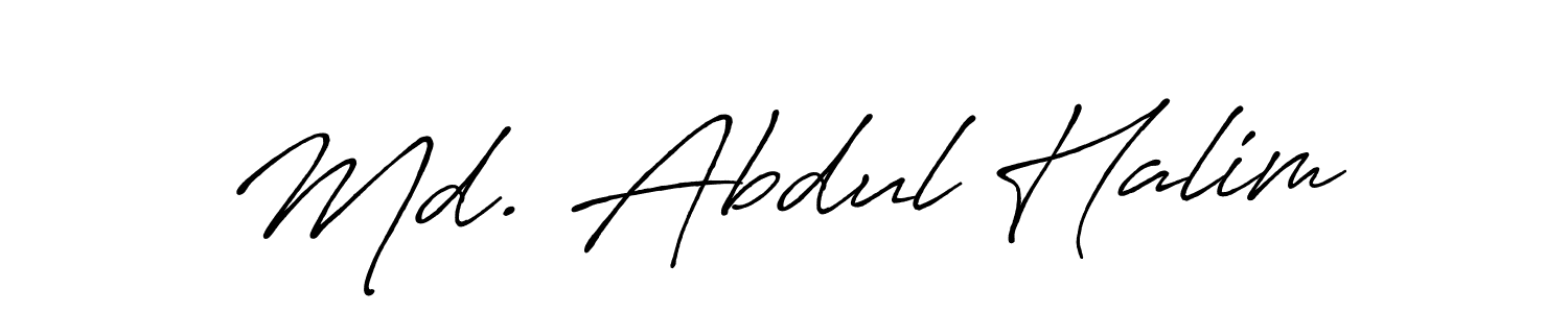 The best way (Antro_Vectra_Bolder) to make a short signature is to pick only two or three words in your name. The name Md. Abdul Halim include a total of six letters. For converting this name. Md. Abdul Halim signature style 7 images and pictures png