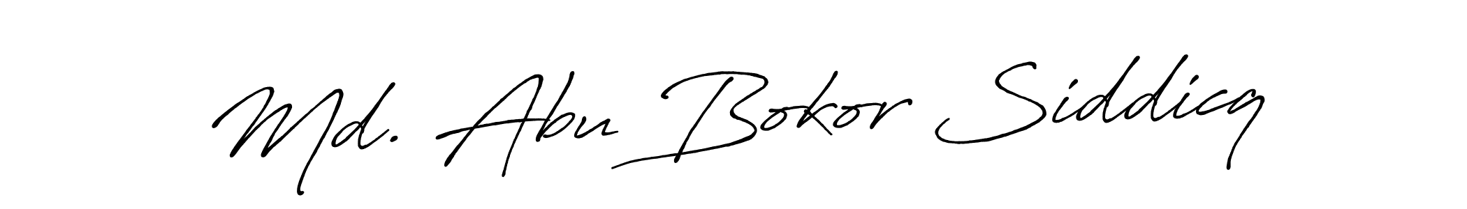 Use a signature maker to create a handwritten signature online. With this signature software, you can design (Antro_Vectra_Bolder) your own signature for name Md. Abu Bokor Siddicq. Md. Abu Bokor Siddicq signature style 7 images and pictures png