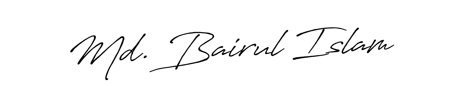 Use a signature maker to create a handwritten signature online. With this signature software, you can design (Antro_Vectra_Bolder) your own signature for name Md. Bairul Islam. Md. Bairul Islam signature style 7 images and pictures png