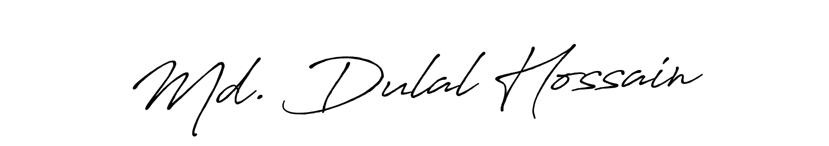Use a signature maker to create a handwritten signature online. With this signature software, you can design (Antro_Vectra_Bolder) your own signature for name Md. Dulal Hossain. Md. Dulal Hossain signature style 7 images and pictures png
