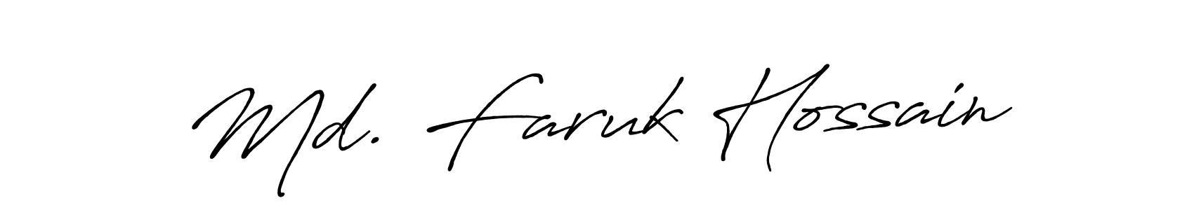 How to make Md. Faruk Hossain name signature. Use Antro_Vectra_Bolder style for creating short signs online. This is the latest handwritten sign. Md. Faruk Hossain signature style 7 images and pictures png