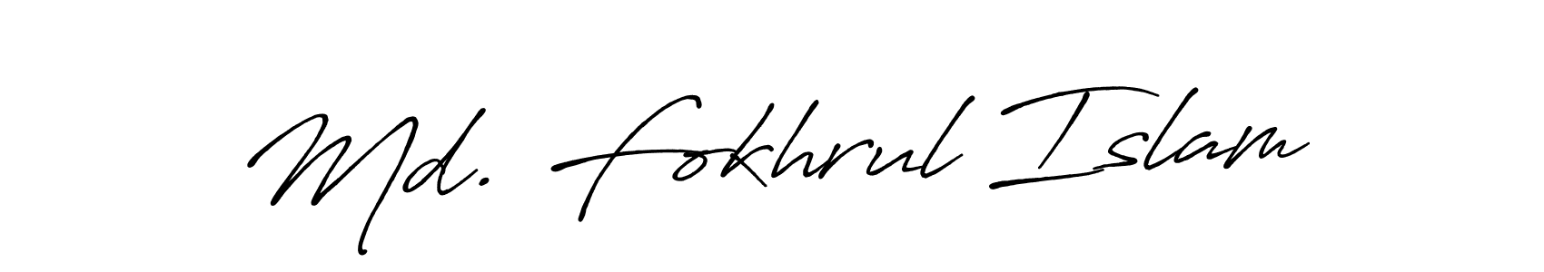 Create a beautiful signature design for name Md. Fokhrul Islam. With this signature (Antro_Vectra_Bolder) fonts, you can make a handwritten signature for free. Md. Fokhrul Islam signature style 7 images and pictures png