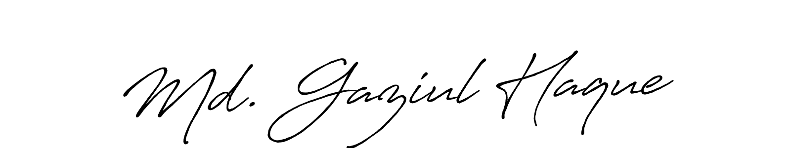 Create a beautiful signature design for name Md. Gaziul Haque. With this signature (Antro_Vectra_Bolder) fonts, you can make a handwritten signature for free. Md. Gaziul Haque signature style 7 images and pictures png