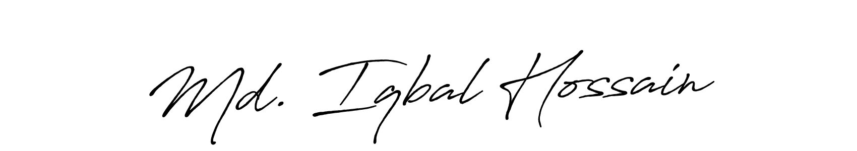 How to make Md. Iqbal Hossain name signature. Use Antro_Vectra_Bolder style for creating short signs online. This is the latest handwritten sign. Md. Iqbal Hossain signature style 7 images and pictures png