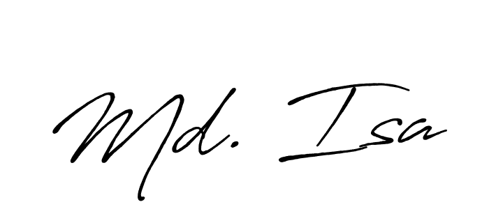 Also You can easily find your signature by using the search form. We will create Md. Isa name handwritten signature images for you free of cost using Antro_Vectra_Bolder sign style. Md. Isa signature style 7 images and pictures png