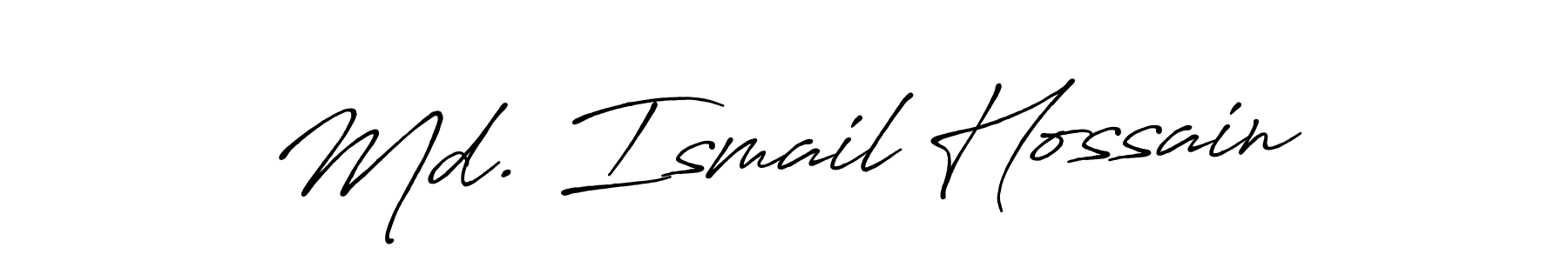 The best way (Antro_Vectra_Bolder) to make a short signature is to pick only two or three words in your name. The name Md. Ismail Hossain include a total of six letters. For converting this name. Md. Ismail Hossain signature style 7 images and pictures png