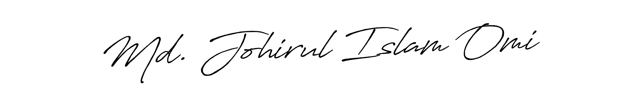 Make a beautiful signature design for name Md. Johirul Islam Omi. With this signature (Antro_Vectra_Bolder) style, you can create a handwritten signature for free. Md. Johirul Islam Omi signature style 7 images and pictures png