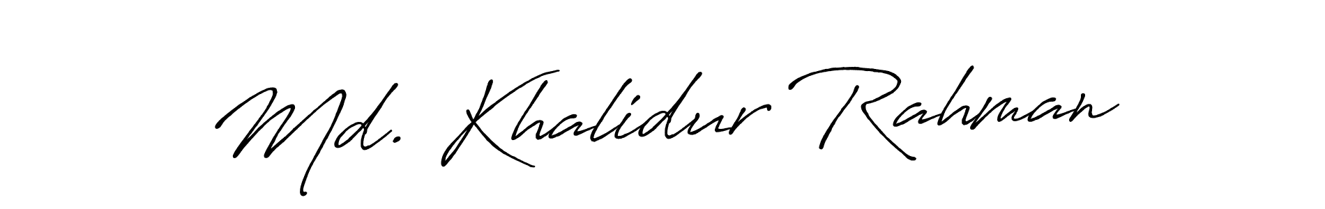 How to make Md. Khalidur Rahman name signature. Use Antro_Vectra_Bolder style for creating short signs online. This is the latest handwritten sign. Md. Khalidur Rahman signature style 7 images and pictures png