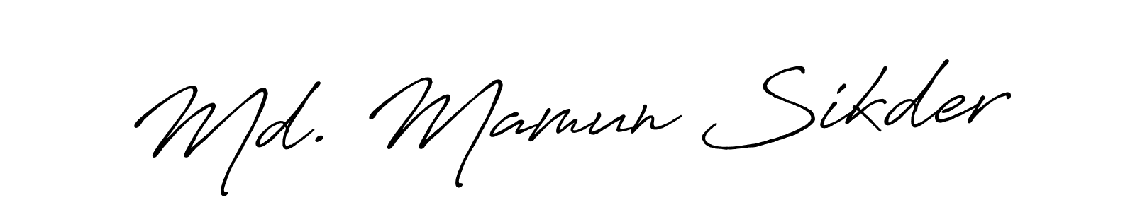 Design your own signature with our free online signature maker. With this signature software, you can create a handwritten (Antro_Vectra_Bolder) signature for name Md. Mamun Sikder. Md. Mamun Sikder signature style 7 images and pictures png