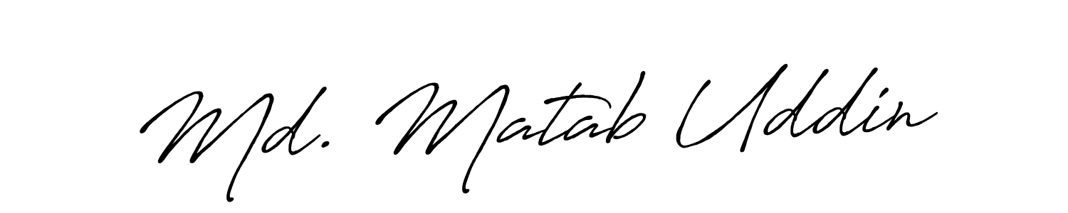 Antro_Vectra_Bolder is a professional signature style that is perfect for those who want to add a touch of class to their signature. It is also a great choice for those who want to make their signature more unique. Get Md. Matab Uddin name to fancy signature for free. Md. Matab Uddin signature style 7 images and pictures png