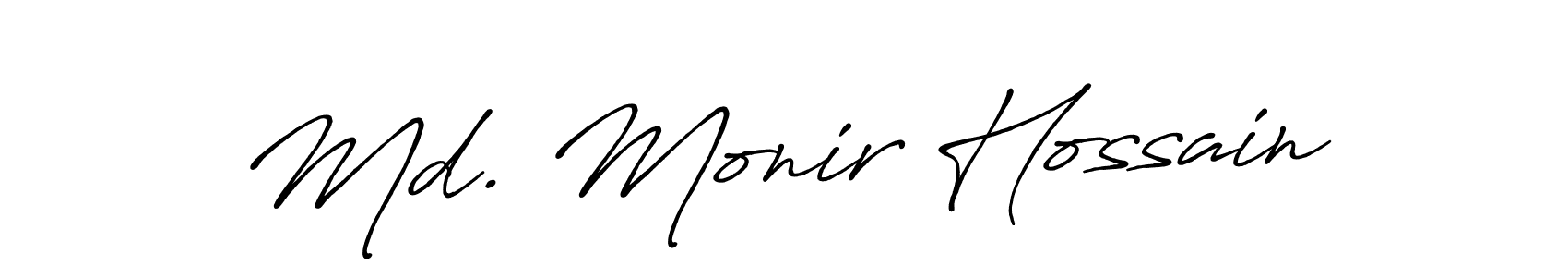 Md. Monir Hossain stylish signature style. Best Handwritten Sign (Antro_Vectra_Bolder) for my name. Handwritten Signature Collection Ideas for my name Md. Monir Hossain. Md. Monir Hossain signature style 7 images and pictures png