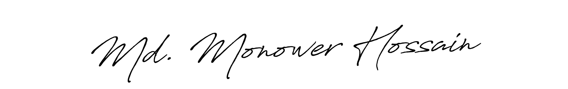 Use a signature maker to create a handwritten signature online. With this signature software, you can design (Antro_Vectra_Bolder) your own signature for name Md. Monower Hossain. Md. Monower Hossain signature style 7 images and pictures png