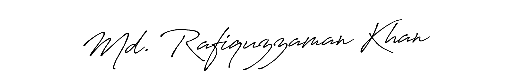 Use a signature maker to create a handwritten signature online. With this signature software, you can design (Antro_Vectra_Bolder) your own signature for name Md. Rafiquzzaman Khan. Md. Rafiquzzaman Khan signature style 7 images and pictures png