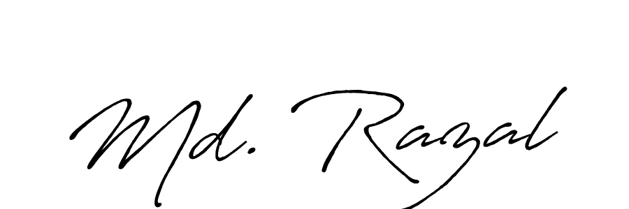 Design your own signature with our free online signature maker. With this signature software, you can create a handwritten (Antro_Vectra_Bolder) signature for name Md. Razal. Md. Razal signature style 7 images and pictures png