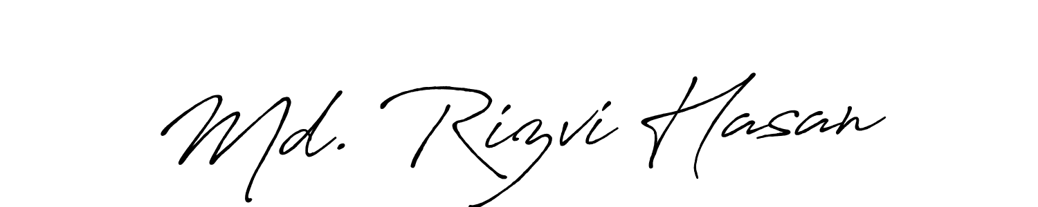 The best way (Antro_Vectra_Bolder) to make a short signature is to pick only two or three words in your name. The name Md. Rizvi Hasan include a total of six letters. For converting this name. Md. Rizvi Hasan signature style 7 images and pictures png