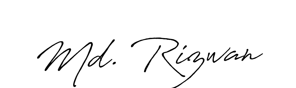 The best way (Antro_Vectra_Bolder) to make a short signature is to pick only two or three words in your name. The name Md. Rizwan include a total of six letters. For converting this name. Md. Rizwan signature style 7 images and pictures png