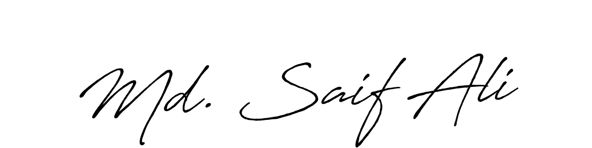 Make a beautiful signature design for name Md. Saif Ali. With this signature (Antro_Vectra_Bolder) style, you can create a handwritten signature for free. Md. Saif Ali signature style 7 images and pictures png