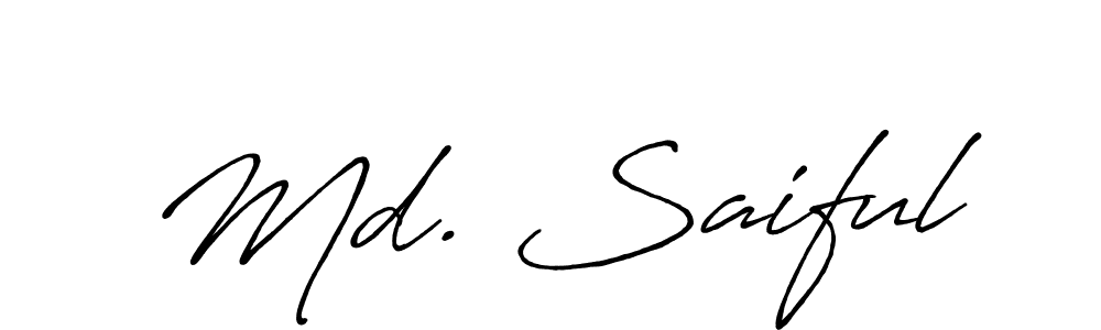 Create a beautiful signature design for name Md. Saiful. With this signature (Antro_Vectra_Bolder) fonts, you can make a handwritten signature for free. Md. Saiful signature style 7 images and pictures png