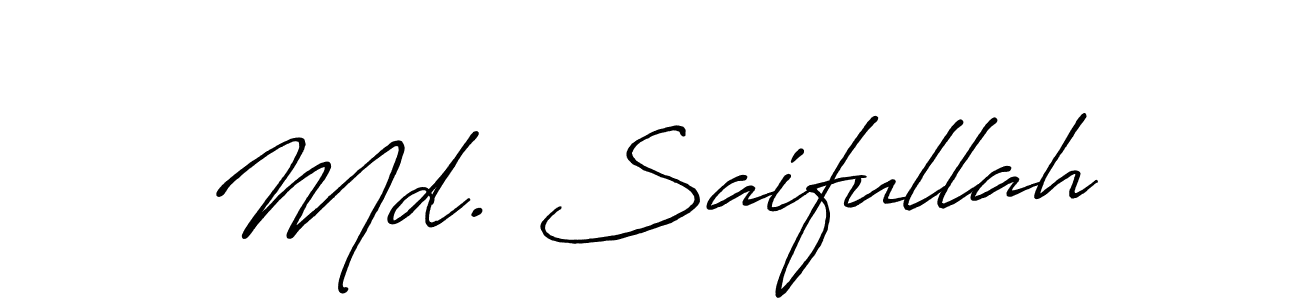 How to make Md. Saifullah name signature. Use Antro_Vectra_Bolder style for creating short signs online. This is the latest handwritten sign. Md. Saifullah signature style 7 images and pictures png