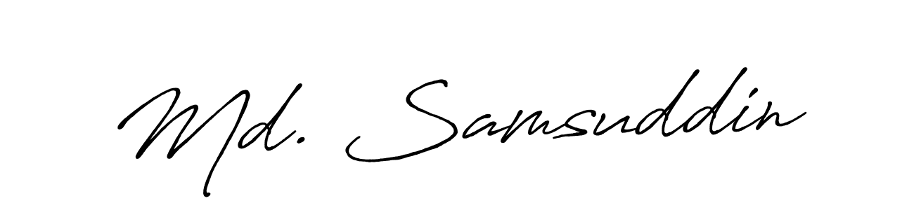 Make a beautiful signature design for name Md. Samsuddin. With this signature (Antro_Vectra_Bolder) style, you can create a handwritten signature for free. Md. Samsuddin signature style 7 images and pictures png